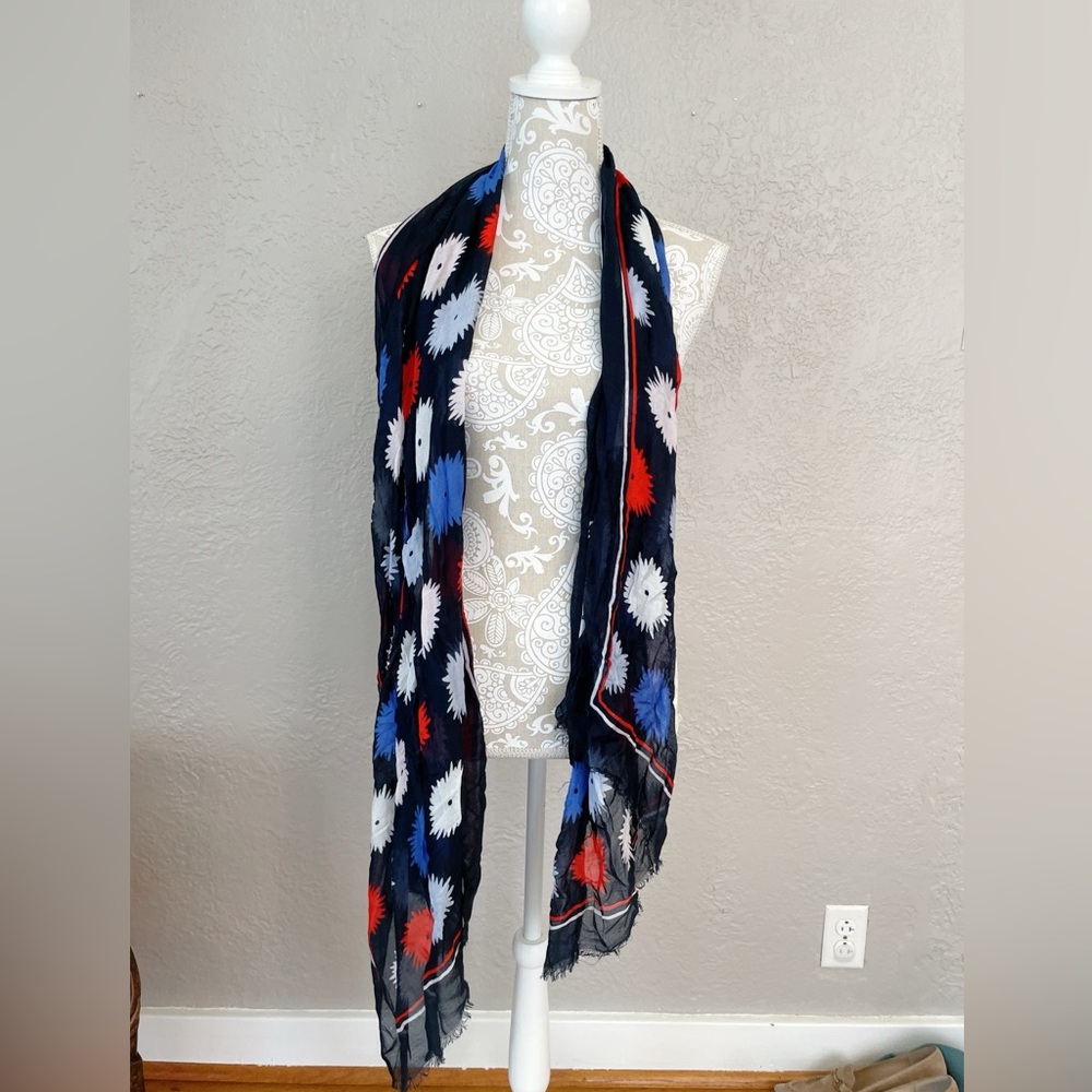 Kate spade Floral Patterned Scarf - Black, Red, Blue - Picture 5 of 7